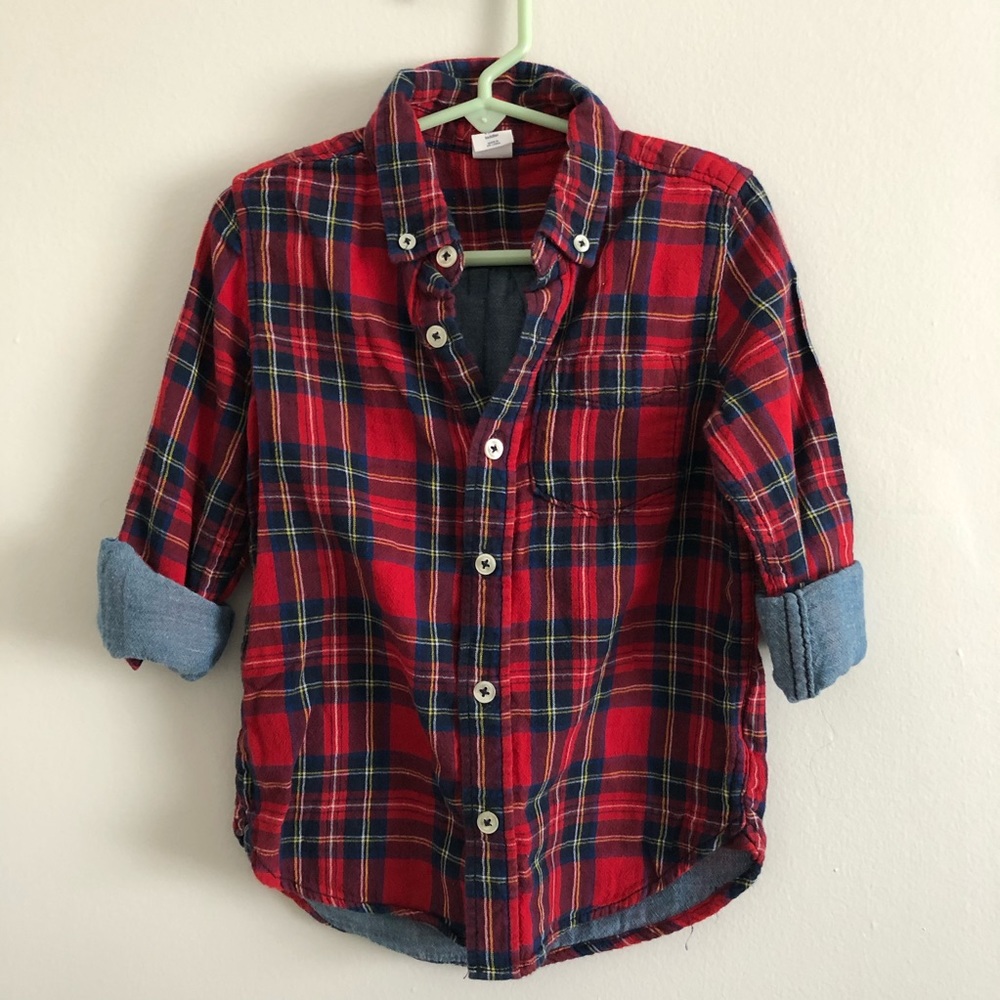 GAP Red Plaid Button Down Shirt